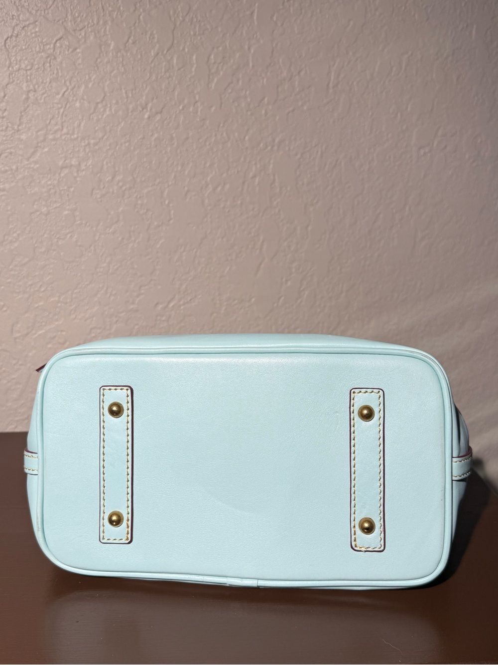 Dooney & Bourke Florentine Handle Tote – Pale Blue & Dark Red ($498) - Picture 10 of 16